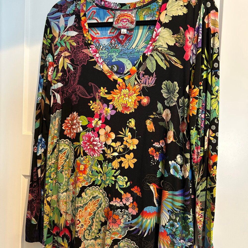 JOHNNIE WAS, LARGE, MULTI COLOR SHIRT